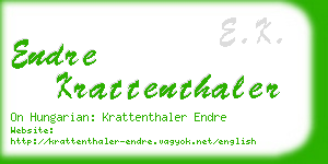 endre krattenthaler business card